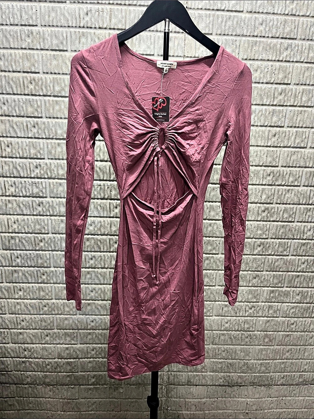 Heart & Hips Ruched Mini Dress in Pink Size Medium NWT